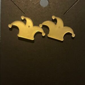 Gold Jester Hat Earrings